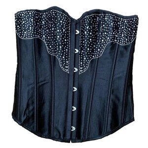 Adore Me Black Corset with White Accents